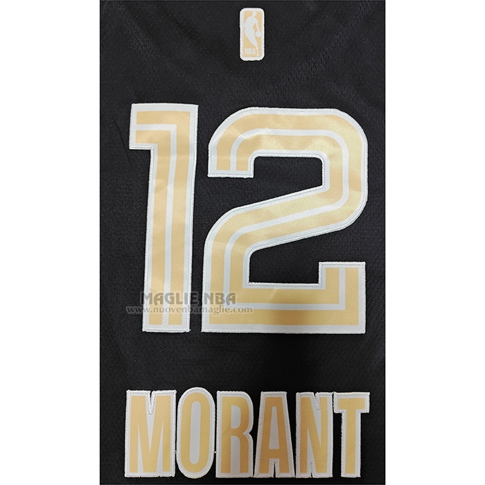 Maglia
 Ja Morant NO 12 Memphis Grizzlies Select Series Or
 Nero
